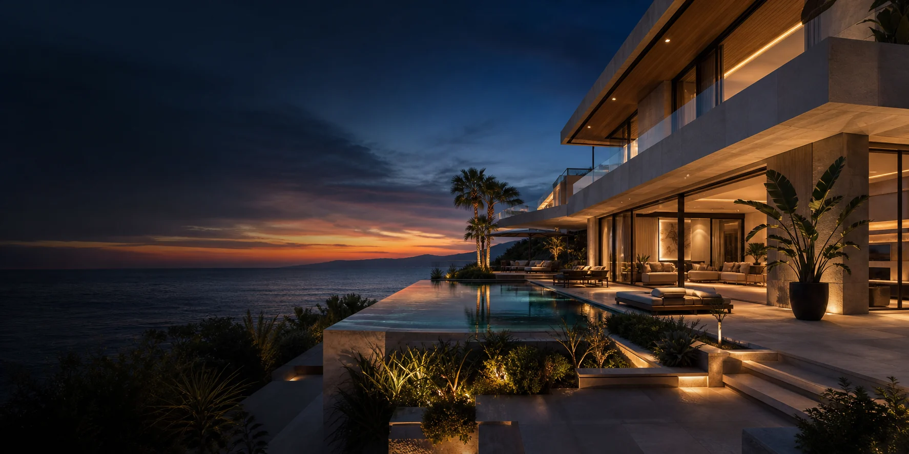 2026 trendi biyofilik mimari ile tasarlanmış modern villa