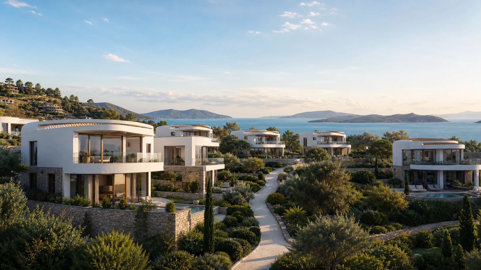 Mersindere Didim Mavişehir yakında başlayacak villa projesi konsept görseli